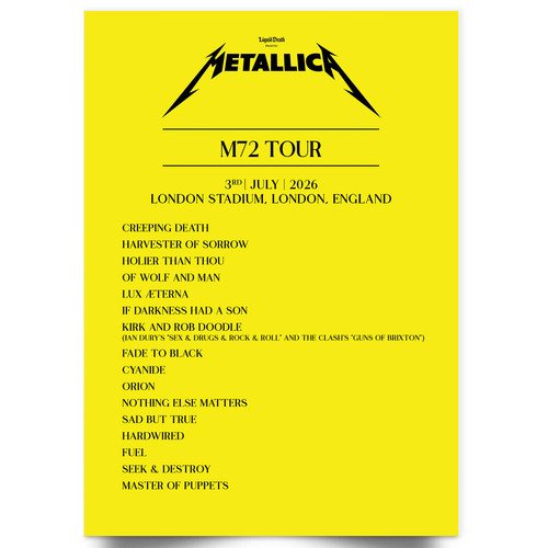 Metallica m72 tour 3rd - 3rd, july