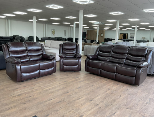 Brown leather manual - leather, recliner