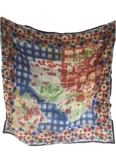 Red poppy scarf colorful - 35”,