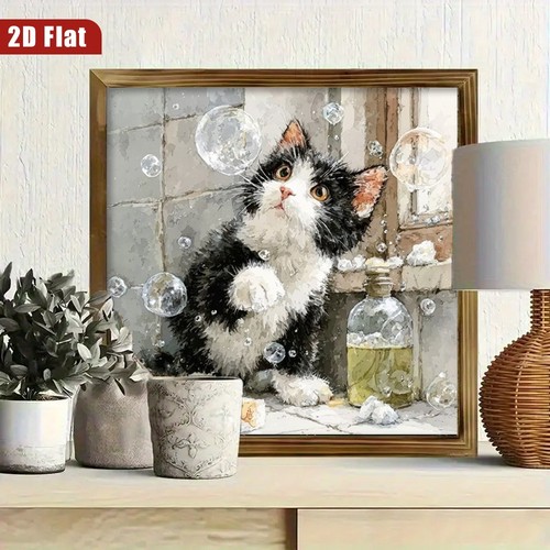 Black white cat bubble - black,