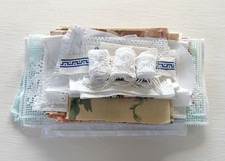 Small Vintage Fabric Bundle Mixed Used Various Sizes Slow Stitch or Journaling