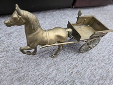 Heavy brass horse and cart - cart, 2.7