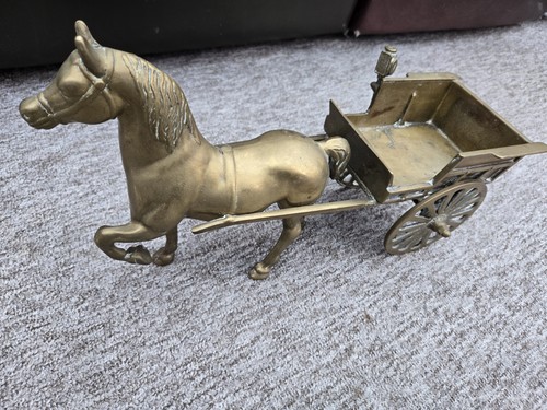 Brass horse and cart - horse,