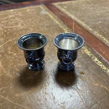 Antique Viners Of Sheffield Silver Plated Lions Heads toothpick Holders 8x7cm