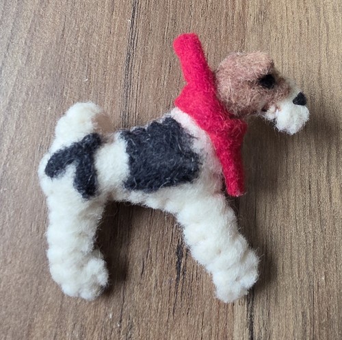 Needle felted fox terrier - needle-felted, dog