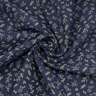Gold navy leaves brushed - &,