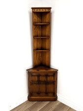 CORNER CABINET Ercol Elm Old Colonial Two Section Open Shelf Doored Cupboard