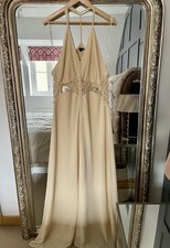 Jarlo cream maxi dress with lace detail