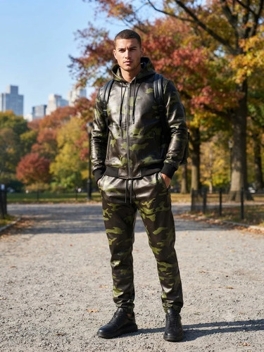 Camo real lambskin - camo, leather