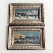 Pair Small Antique Oil