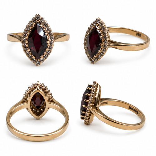 9ct yellow gold garnet spinel - yellow,