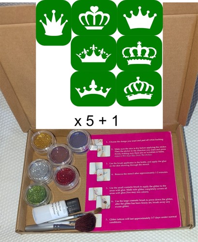 Crowns stencils glitter - 36, x