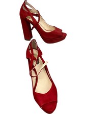 Lisa Kay Zaza Peep Toe Red