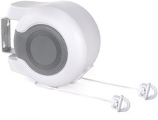 Retractable 30M Washing Line Wall-Mounted Twin Cable 2x15m Reel Clothes Dryer