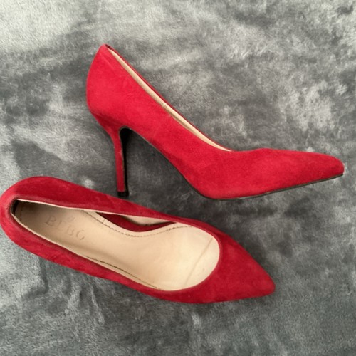 Women bebo red faux - red, suede