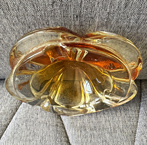 Unmarked amber art glass - amber,