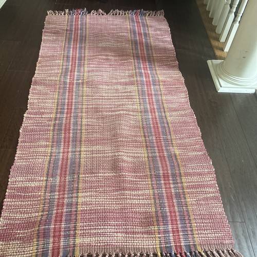 Vintage woven rag rug x - vintage,