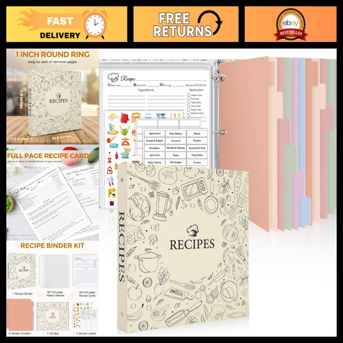 Recipe binder with waterproof - recipe,