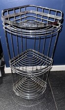 Stainless Steel 3 Tier Bathroom Corner Shelving Unit 66cm By 30cm By 23cm