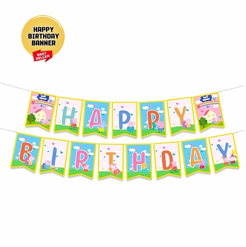 Peppa pig birthday banner - peppa,