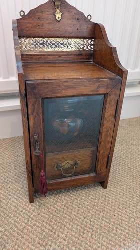 Antique oak smokers cabinet - antique,