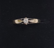 9ct 375 DIA White Gold 0.10ct Diamond Solitaire Engagement Ring