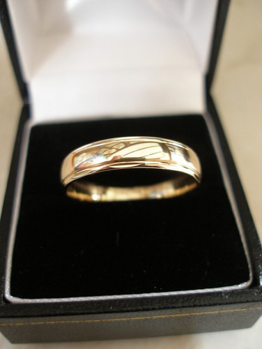 Gents 9ct gold 5mm heavy - 9ct,