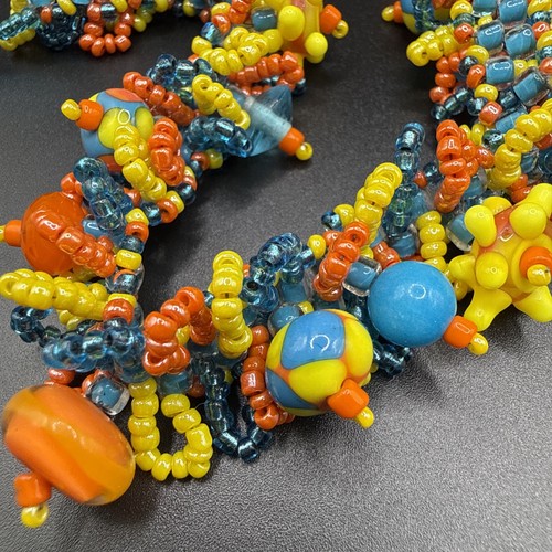 Multicolor art glass bead - multicolor,