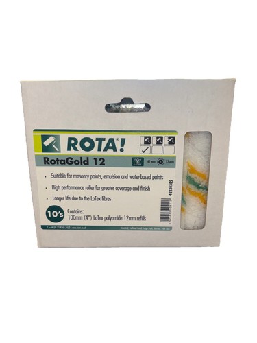 Rota gold12 4in rollers 10pk - rota,