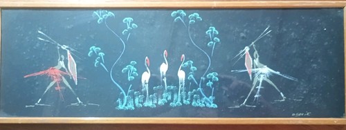 Vintage african gouache - african,