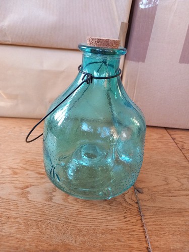 Blue coloured glass wasp - coloured, trap