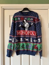 Monopoly Christmas Jumper Size M Knit Novelty Board Game Fun Xmas