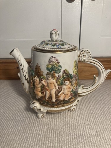 Capodimonte cherub teapot - capodimonte,