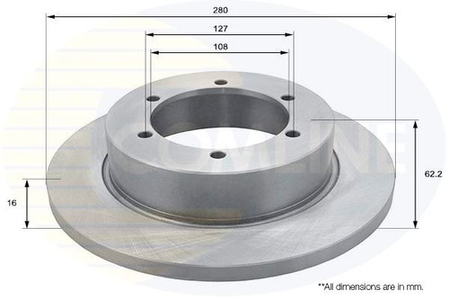 Brake disc rear - solid, fits