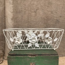 Vintage Wire Basket Plant Pot Holder - Planter - Garden - Farmhouse Cottage