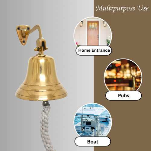 Wall mounted hanging ship bell - wall,