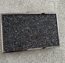 Primark Black Glitter Sparkle Clutch Box Bag New