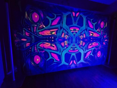 Blacklight rave party wall - blacklight,