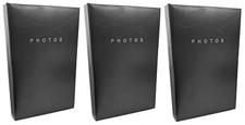 3 Black Flip Photo Albums 16cm