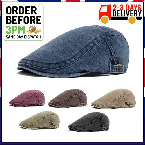 Men flat cap washed newsboy - men,