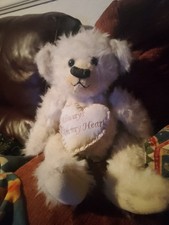 Rare Russ Berrie Memory Chest Bear - "Always in My Heart" Magnetic Heart Closure