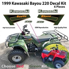 1999 Kawasaki Bayou 220 Decal Graphics Emblem Pattern Plastic Marks OEM Kit