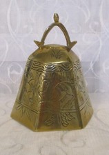Vintage Chinese Etched Brass Bell Gong