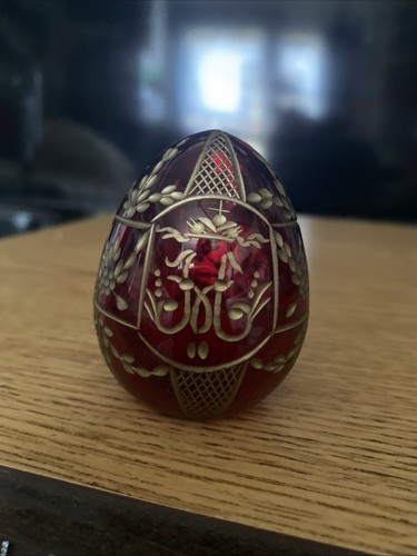 Faberge egg etched - ruby, gilt