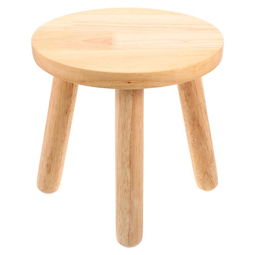 Round wooden footstool - round,