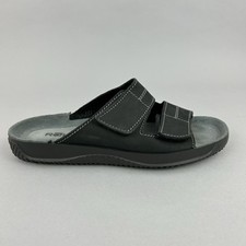 Rohde Black Leather Slip On Casual Summer Holiday Sandals Men's Shoes EU41 UK7