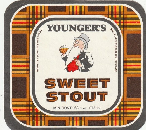 Beer bottle label youngers - -,