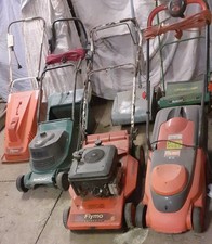7 LAWN MOWERS. PETROL & ELECTRIC WITH LOADS OF HOVER MOWER PARE PARTS. PRESTON.