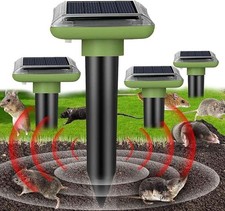 Solar Mole Repellent Ultrasonic 4 Pack Outdoor Powered Sonic Deterrent - Mole S