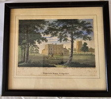 Norton Hall Derbyshire Engraving coloured [alv]